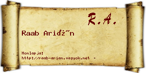 Raab Arián névjegykártya
